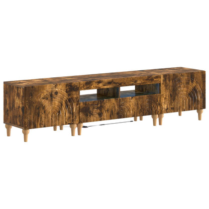 vidaXL 3 Piece LED TV Cabinet Smoked Oak Engineered Wood