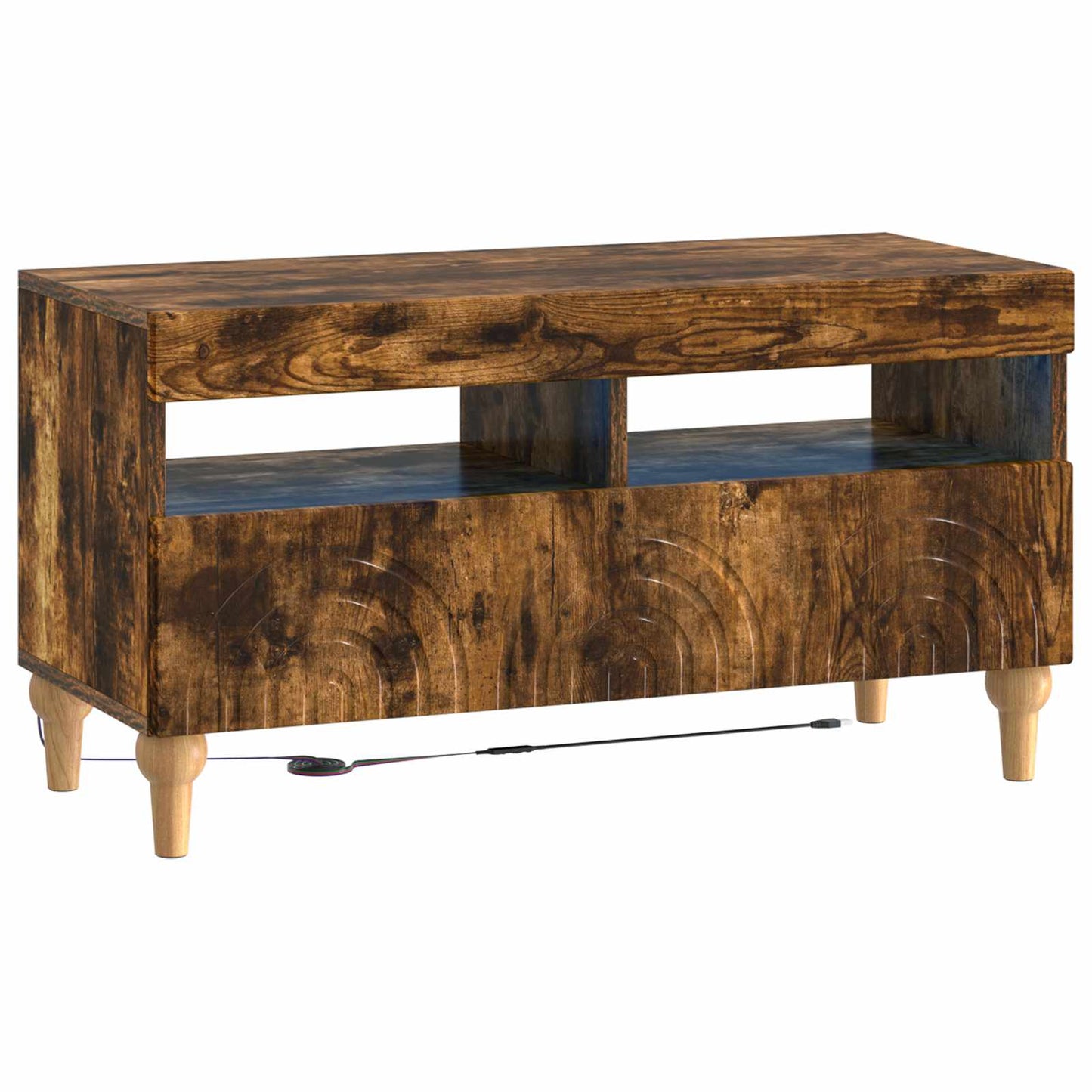 vidaXL 3 Piece LED TV Cabinet Smoked Oak Engineered Wood