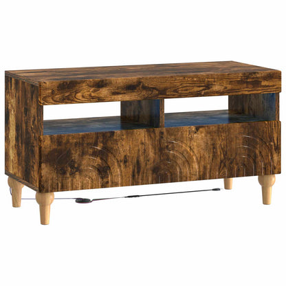 vidaXL 3 Piece LED TV Cabinet Smoked Oak Engineered Wood