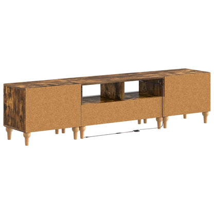 vidaXL 3 Piece LED TV Cabinet Smoked Oak Engineered Wood