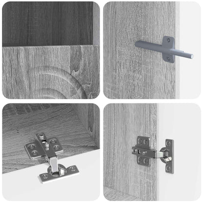 vidaXL 3 Piece LED TV Cabinet Grey Sonoma Engineered Wood