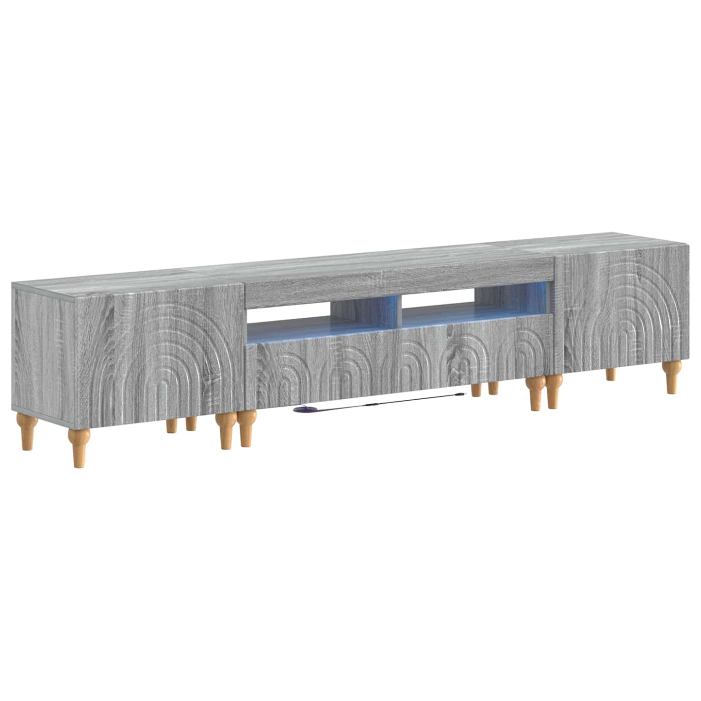 vidaXL 3 Piece LED TV Cabinet Grey Sonoma Engineered Wood