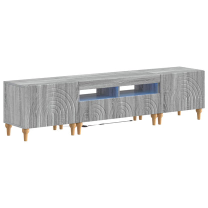 vidaXL 3 Piece LED TV Cabinet Grey Sonoma Engineered Wood
