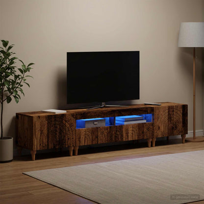 vidaXL 3 Piece LED TV Cabinet Old Wood Engineered Wood