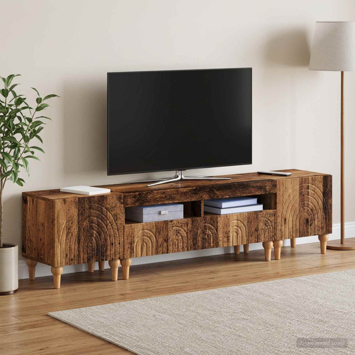 vidaXL 3 Piece LED TV Cabinet Old Wood Engineered Wood