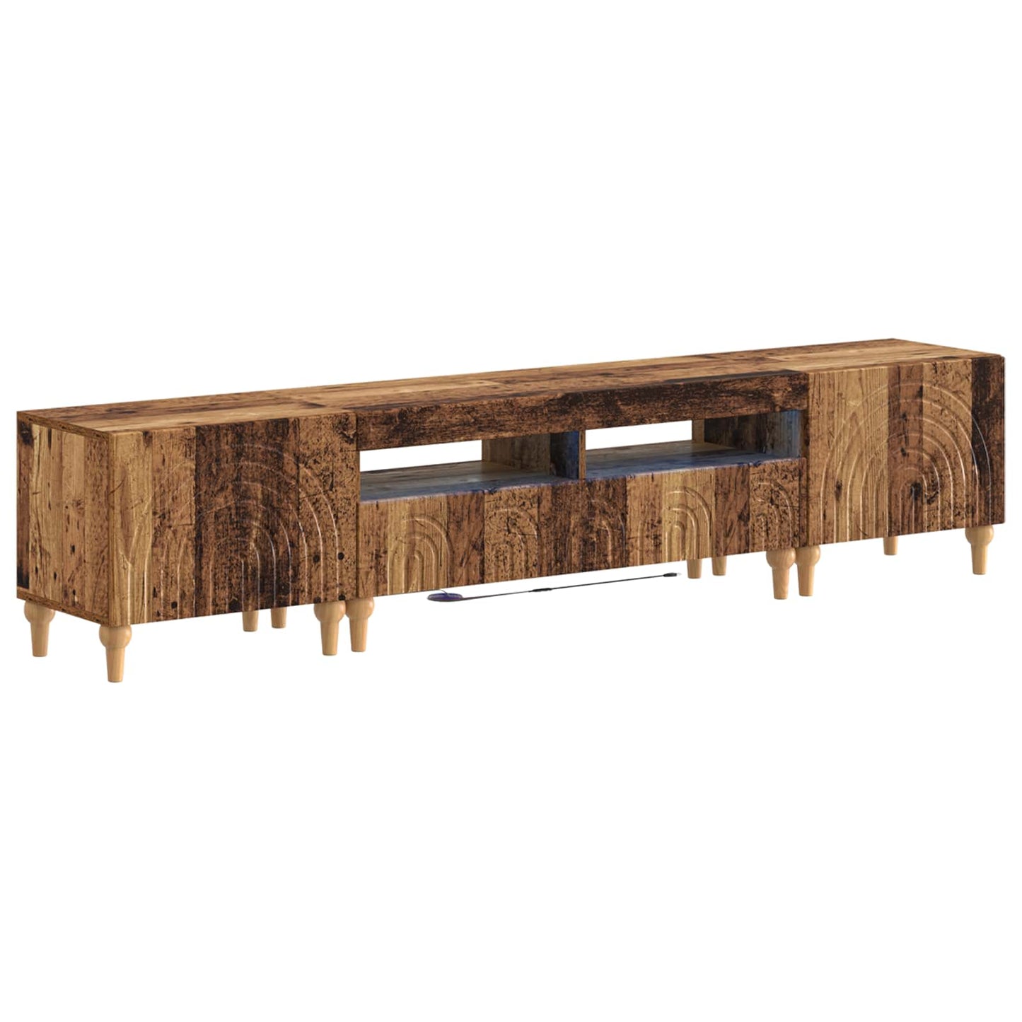 vidaXL 3 Piece LED TV Cabinet Old Wood Engineered Wood