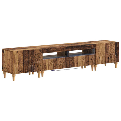 vidaXL 3 Piece LED TV Cabinet Old Wood Engineered Wood