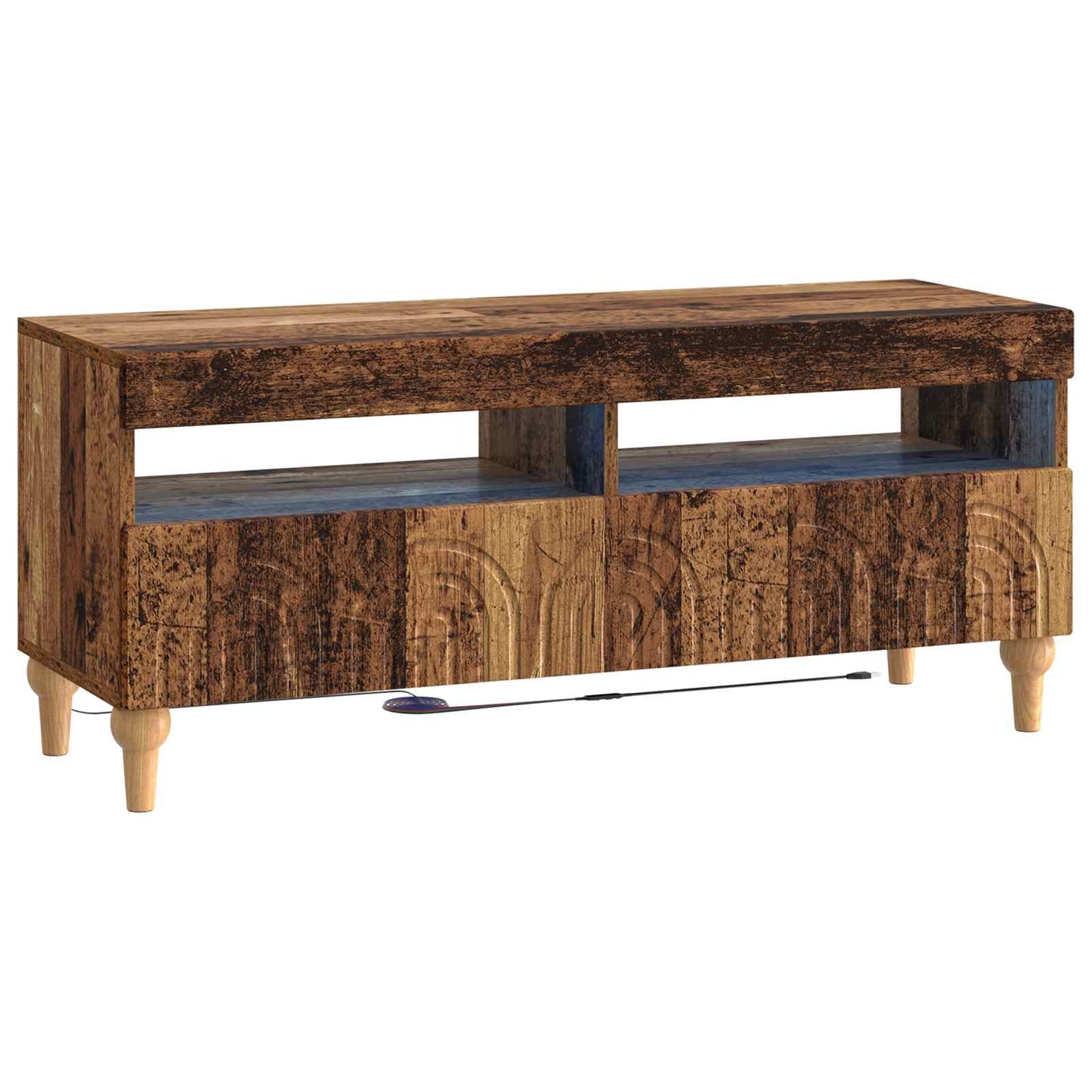 vidaXL 3 Piece LED TV Cabinet Old Wood Engineered Wood