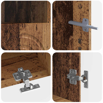 vidaXL 3 Piece LED TV Cabinet Old Wood Engineered Wood