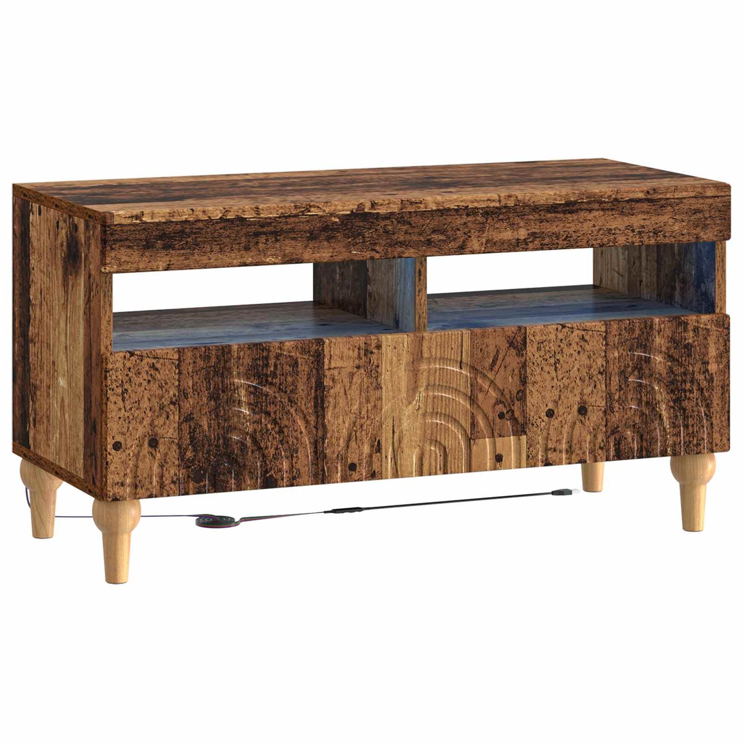 vidaXL 3 Piece LED TV Cabinet Old Wood Engineered Wood