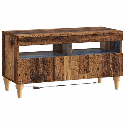 vidaXL 3 Piece LED TV Cabinet Old Wood Engineered Wood