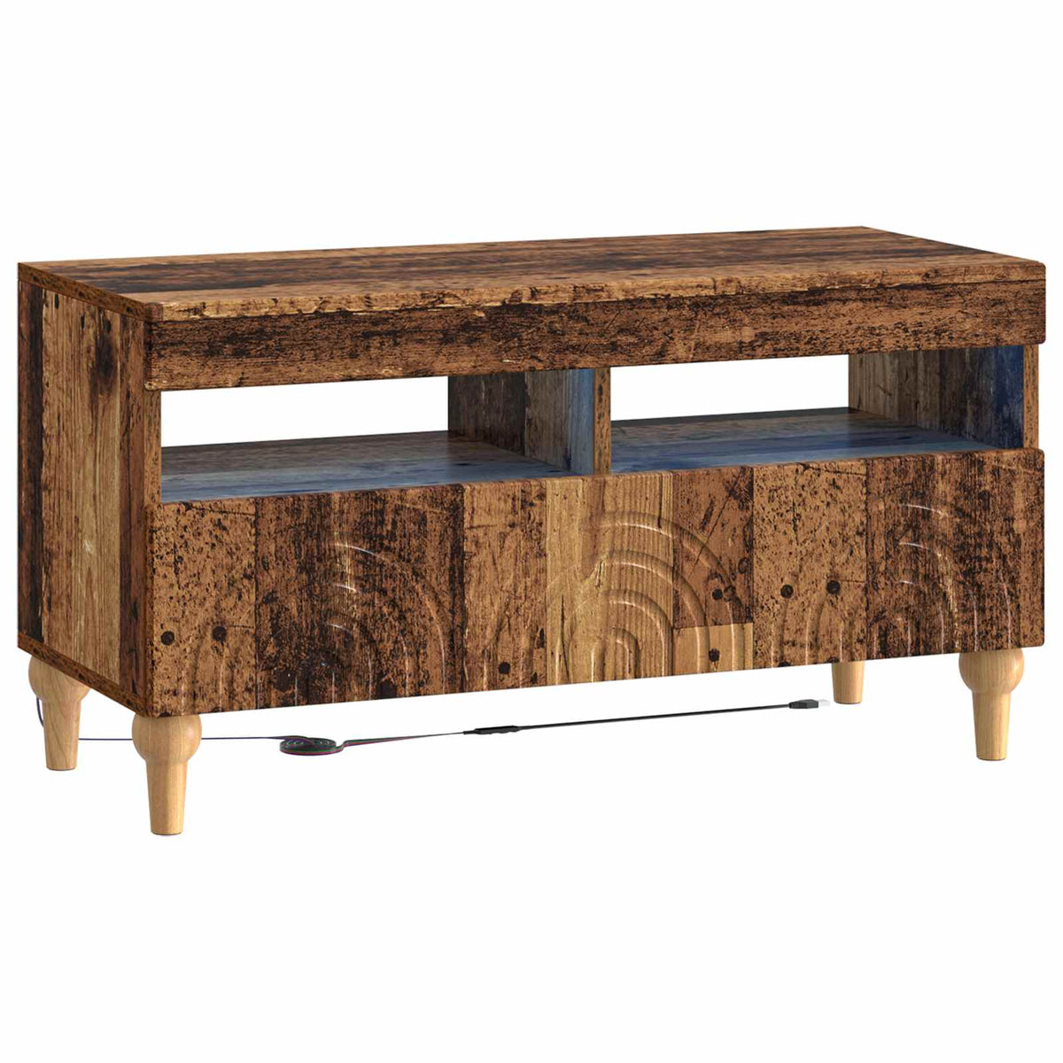 vidaXL 3 Piece LED TV Cabinet Old Wood Engineered Wood