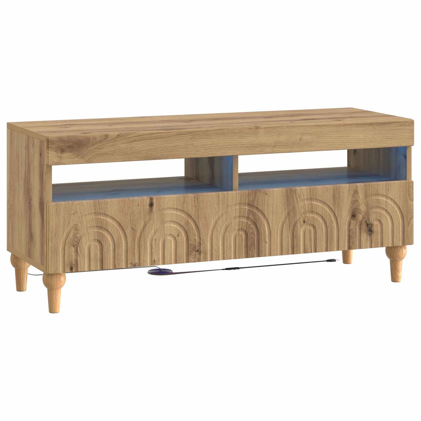 vidaXL 3 Piece LED TV Cabinet Artisan Oak Engineered Wood