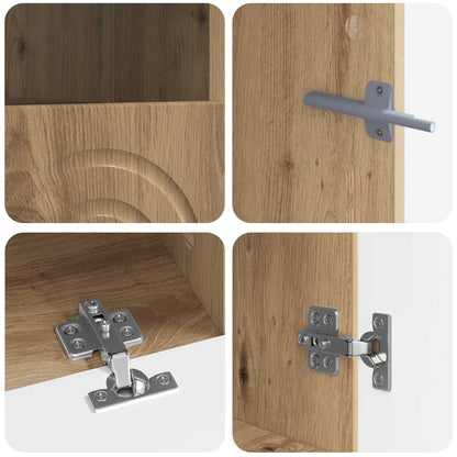 vidaXL 3 Piece LED TV Cabinet Artisan Oak Engineered Wood