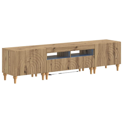 vidaXL 3 Piece LED TV Cabinet Artisan Oak Engineered Wood