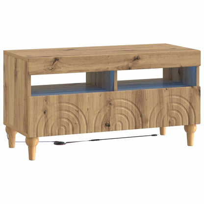 vidaXL 3 Piece LED TV Cabinet Artisan Oak Engineered Wood