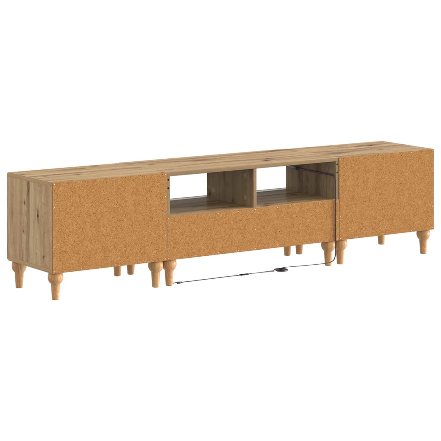 vidaXL 3 Piece LED TV Cabinet Artisan Oak Engineered Wood