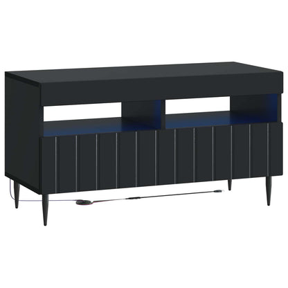 vidaXL 5 Piece LED TV Cabinet Black Engineered Wood