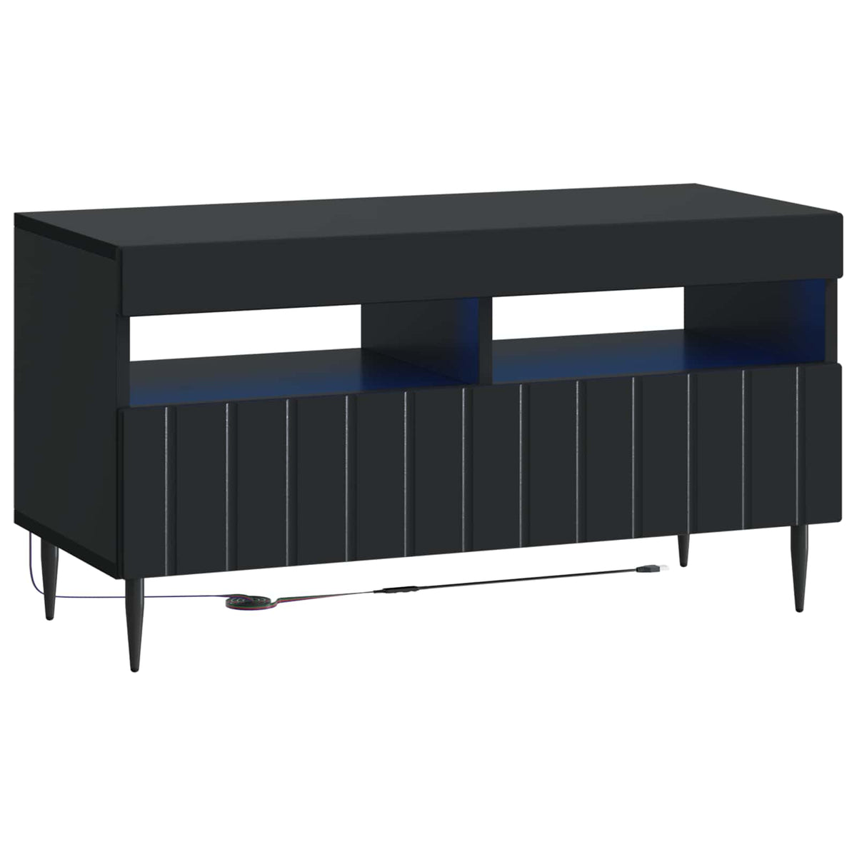 vidaXL 3 Piece LED TV Cabinet ZWOLLE Black Engineered Wood
