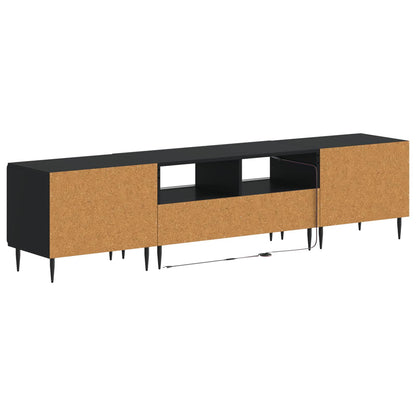 vidaXL 5 Piece LED TV Cabinet Black Engineered Wood