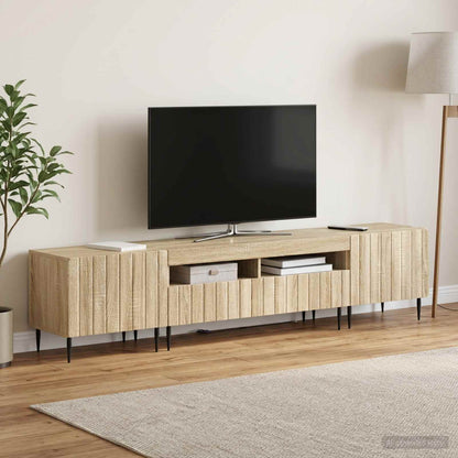 vidaXL 3 Piece LED TV Cabinet ZWOLLE Sonoma Oak Engineered Wood