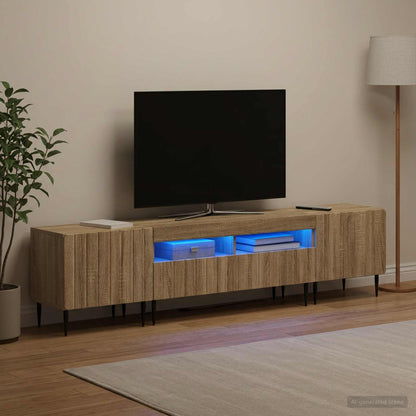 vidaXL 3 Piece LED TV Cabinet ZWOLLE Sonoma Oak Engineered Wood