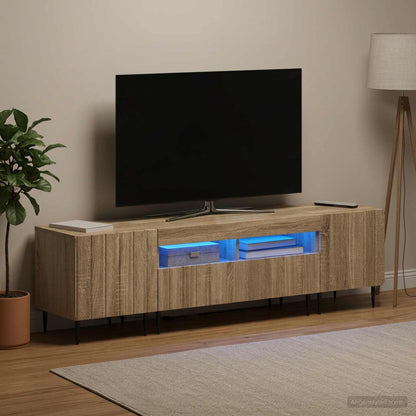 vidaXL 3 Piece LED TV Cabinet ZWOLLE Sonoma Oak Engineered Wood