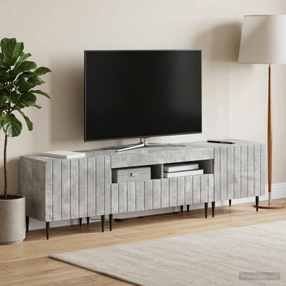 vidaXL 3 Piece LED TV Cabinet ZWOLLE Concrete Grey Engineered Wood