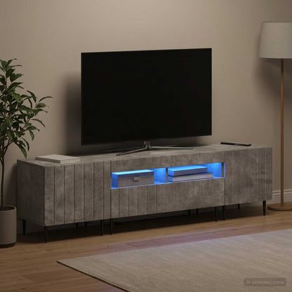 vidaXL 3 Piece LED TV Cabinet ZWOLLE Concrete Grey Engineered Wood