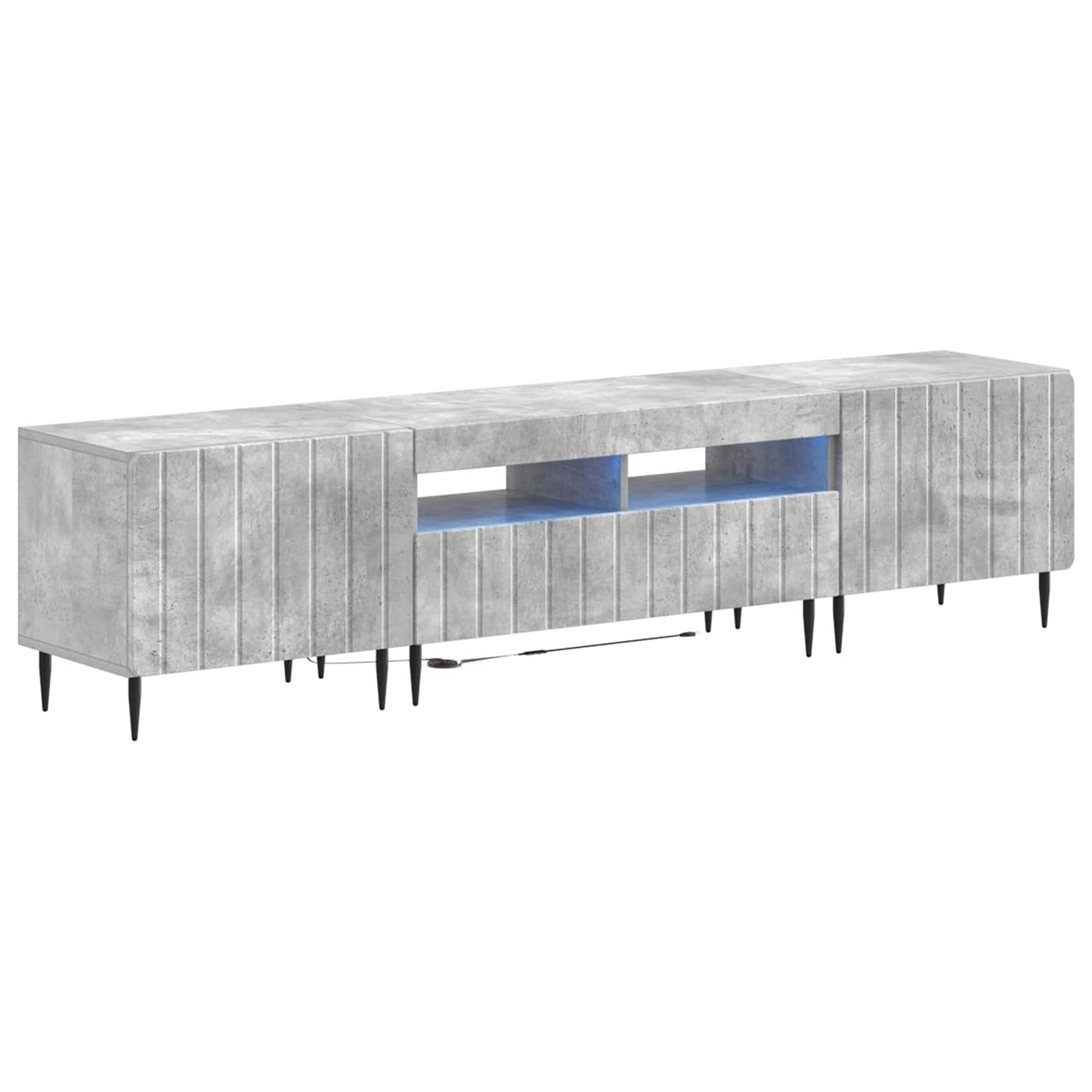 vidaXL 5 Piece LED TV Cabinet Concrete Grey Engineered Wood