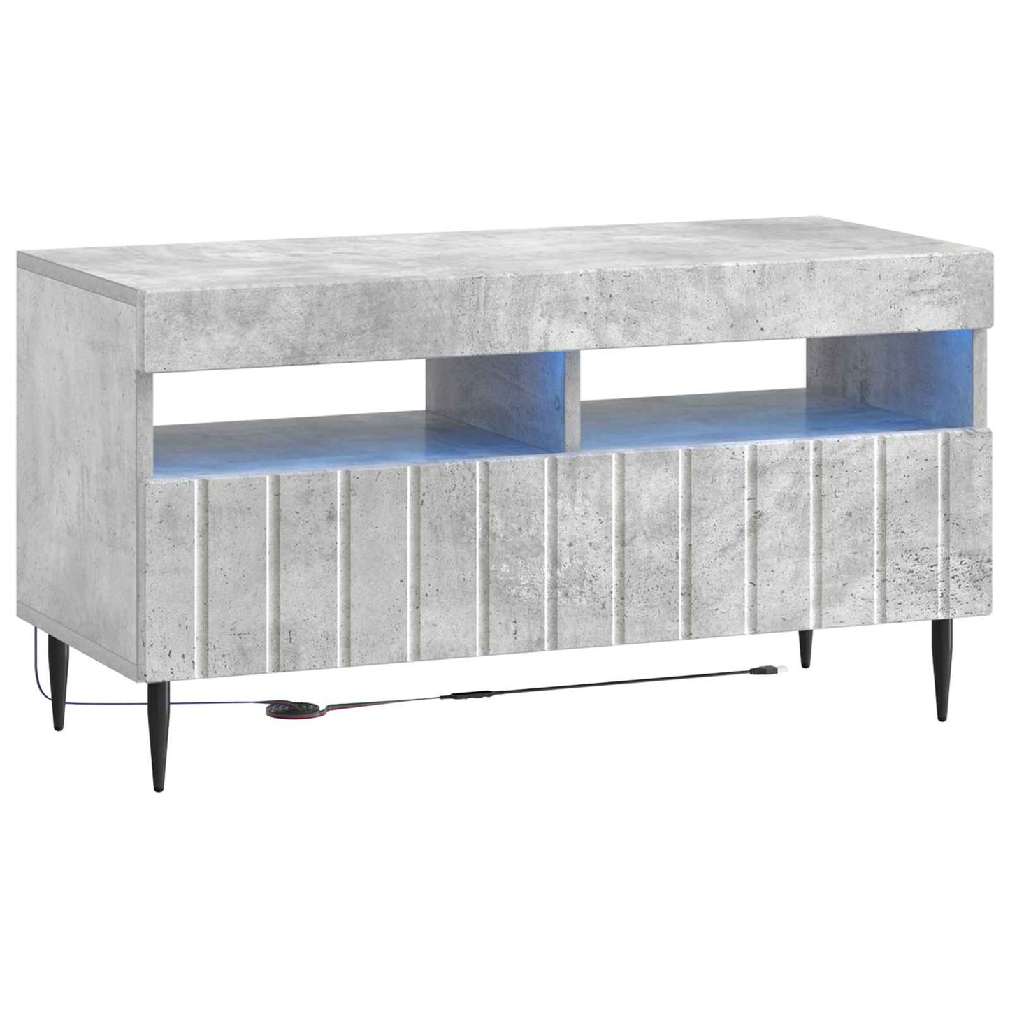 vidaXL 5 Piece LED TV Cabinet Concrete Grey Engineered Wood