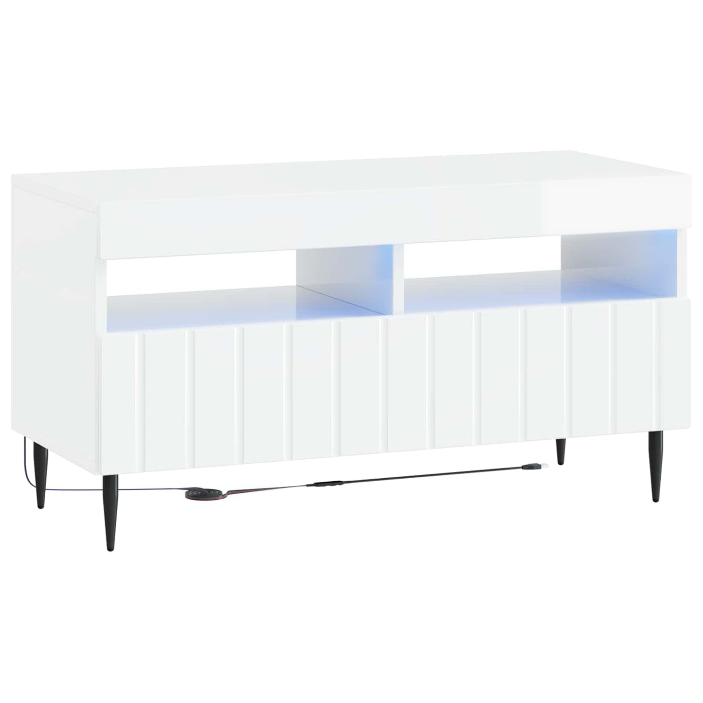 vidaXL 5 Piece LED TV Cabinet High Gloss White Engineered Wood