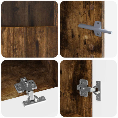 vidaXL 5 Piece LED TV Cabinet Smoked Oak Engineered Wood