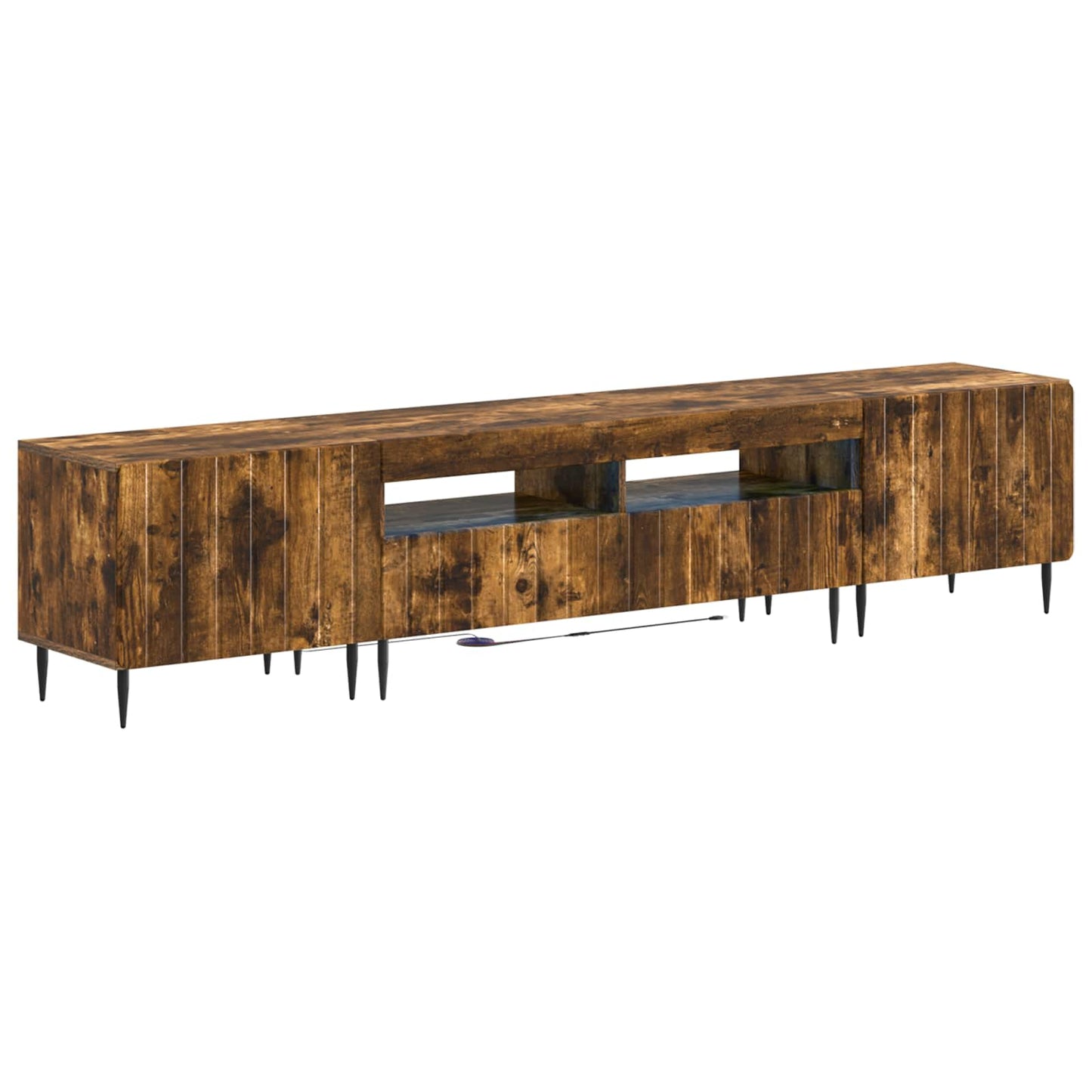 vidaXL 5 Piece LED TV Cabinet Smoked Oak Engineered Wood