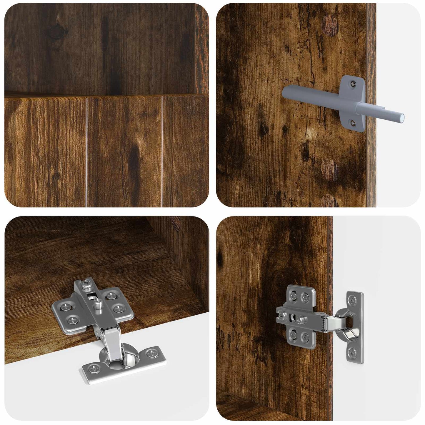 vidaXL 5 Piece LED TV Cabinet Smoked Oak Engineered Wood