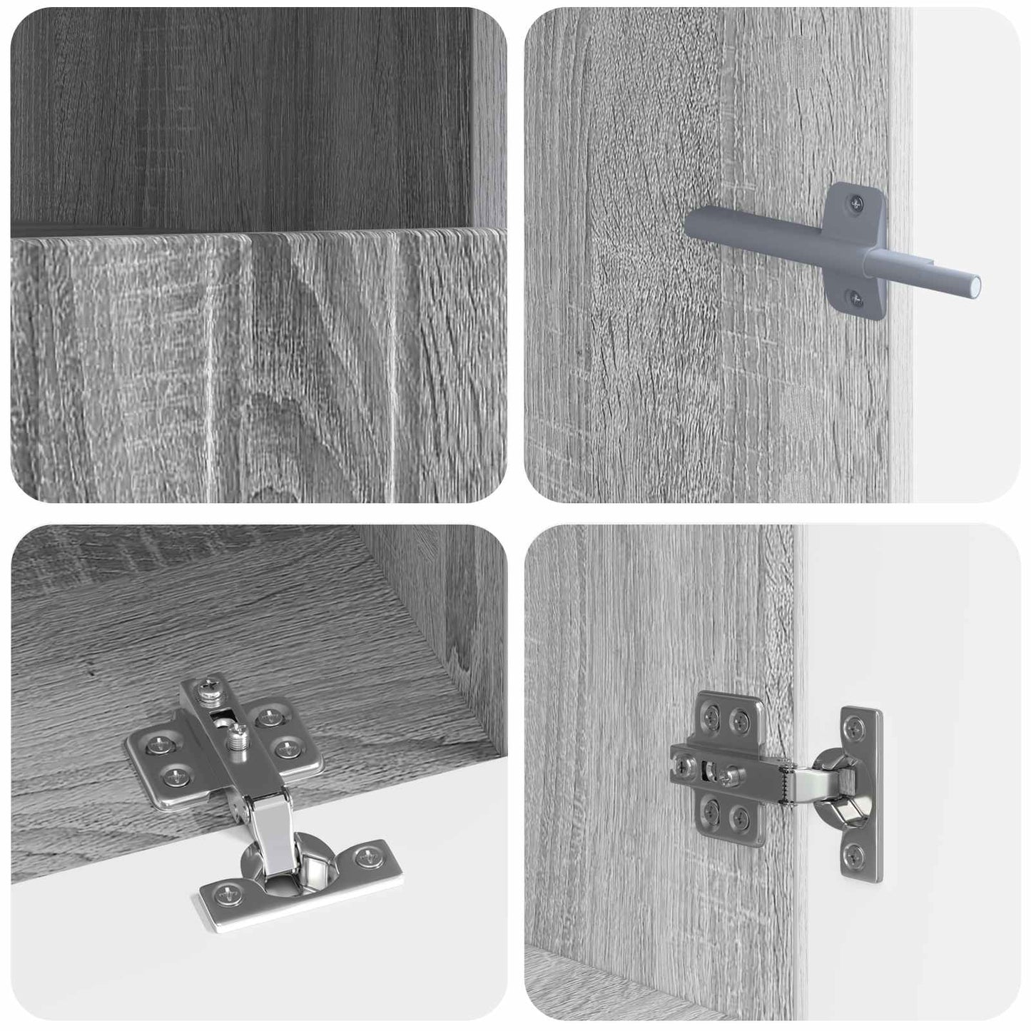 vidaXL 5 Piece LED TV Cabinet Grey Sonoma Engineered Wood
