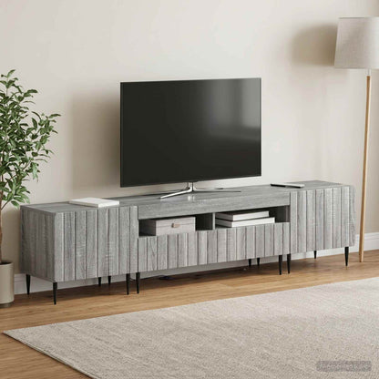 vidaXL 3 Piece LED TV Cabinet ZWOLLE Grey Sonoma Engineered Wood