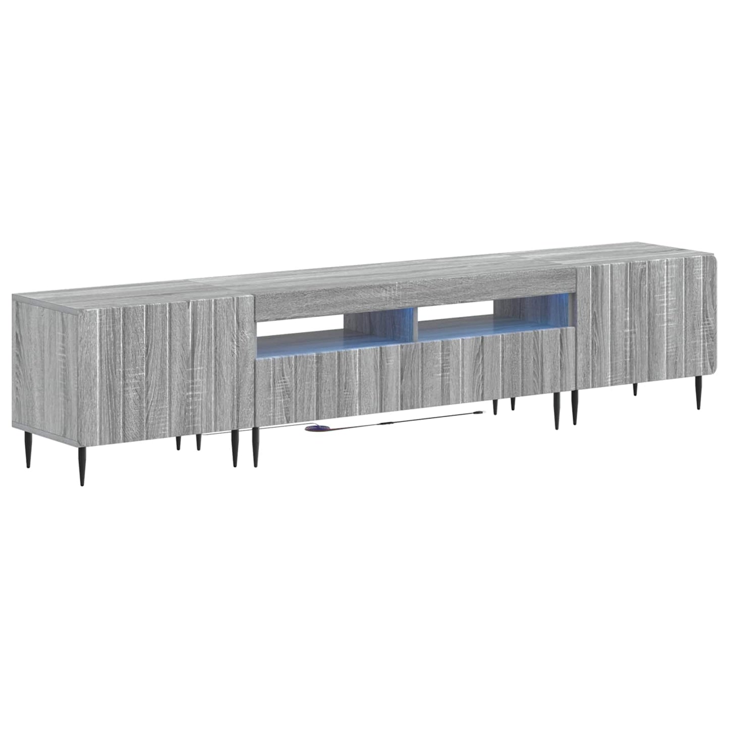 vidaXL 5 Piece LED TV Cabinet Grey Sonoma Engineered Wood