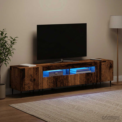 vidaXL 3 Piece LED TV Cabinet ZWOLLE Old Wood Engineered Wood