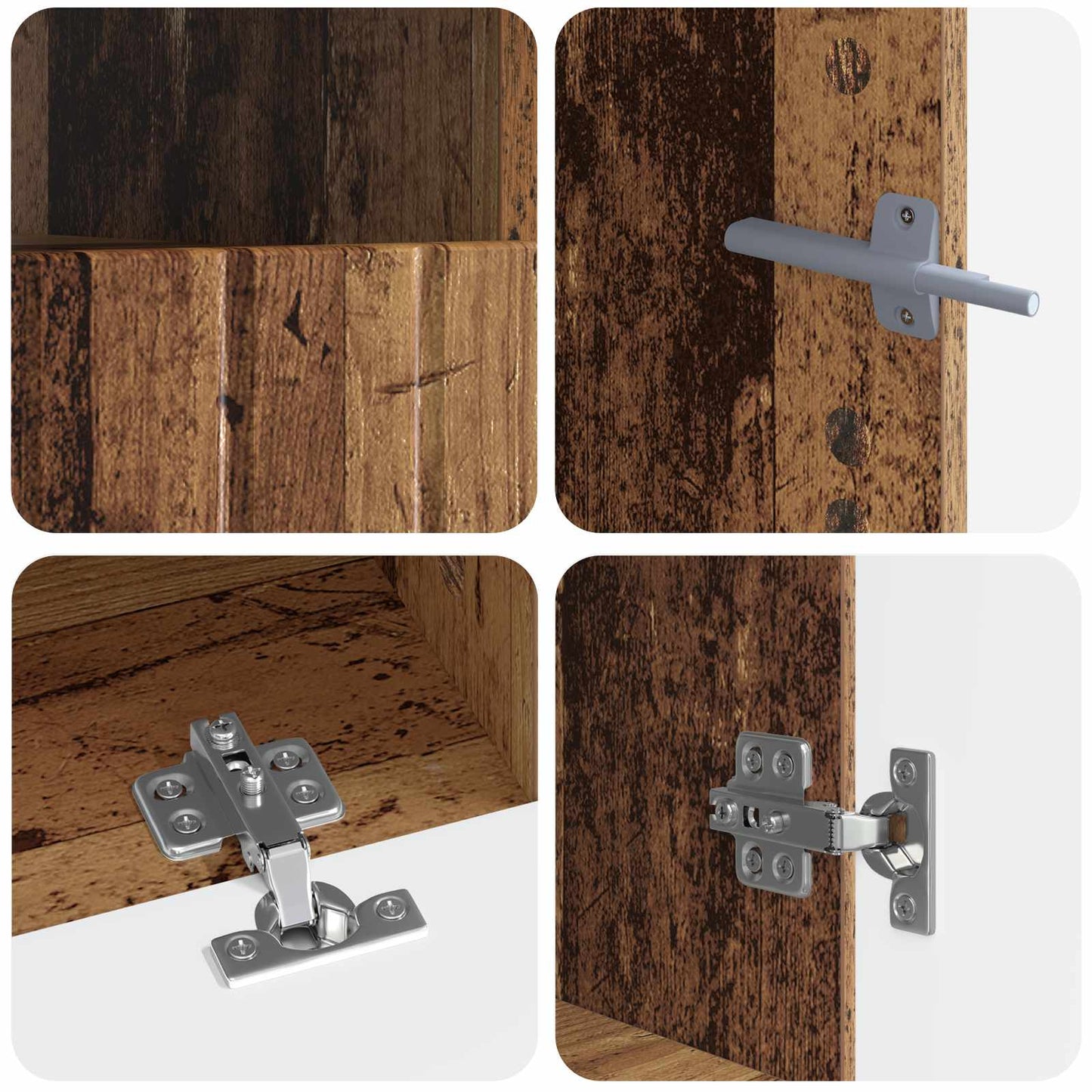 vidaXL 5 Piece LED TV Cabinet Old Wood Engineered Wood