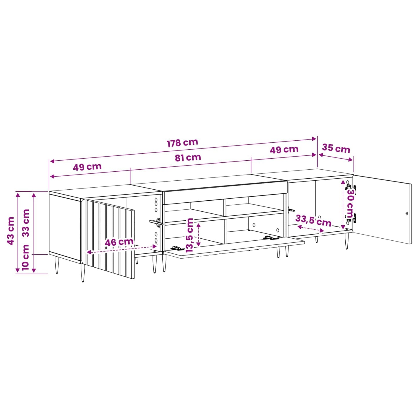 vidaXL 5 Piece LED TV Cabinet Old Wood Engineered Wood