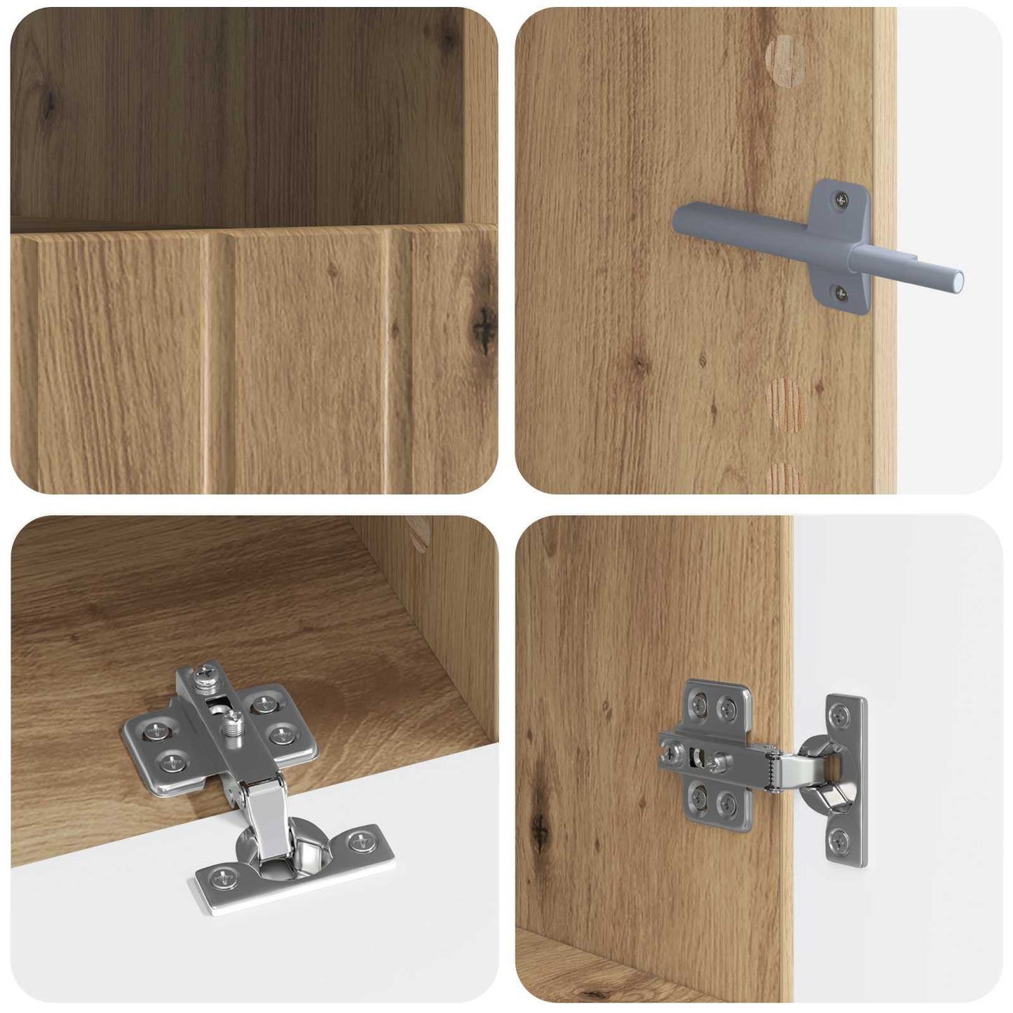 vidaXL 5 Piece LED TV Cabinet Artisan Oak Engineered Wood