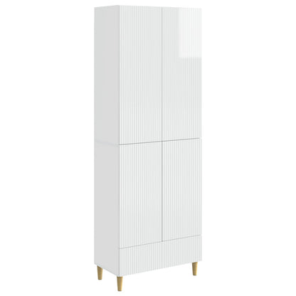 vidaXL Cabinet Set 2 pcs High Gloss White Engineered Wood