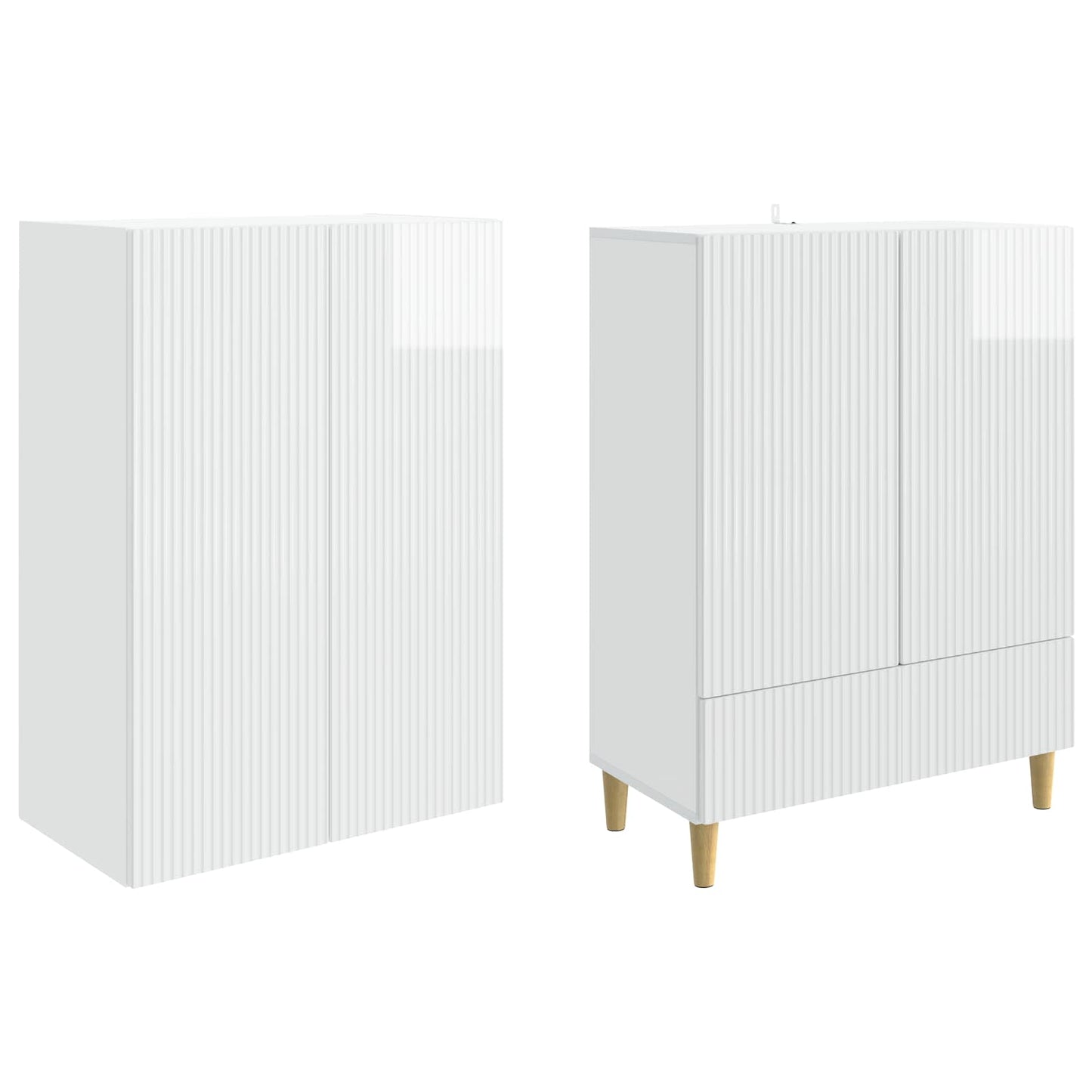 vidaXL Cabinet Set 2 pcs High Gloss White Engineered Wood