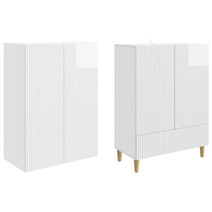 vidaXL Cabinet Set 2 pcs High Gloss White Engineered Wood