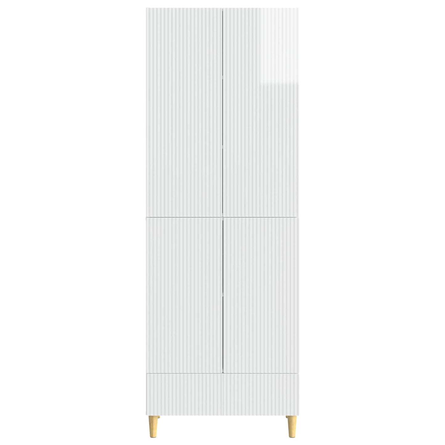 vidaXL Cabinet Set 2 pcs High Gloss White Engineered Wood