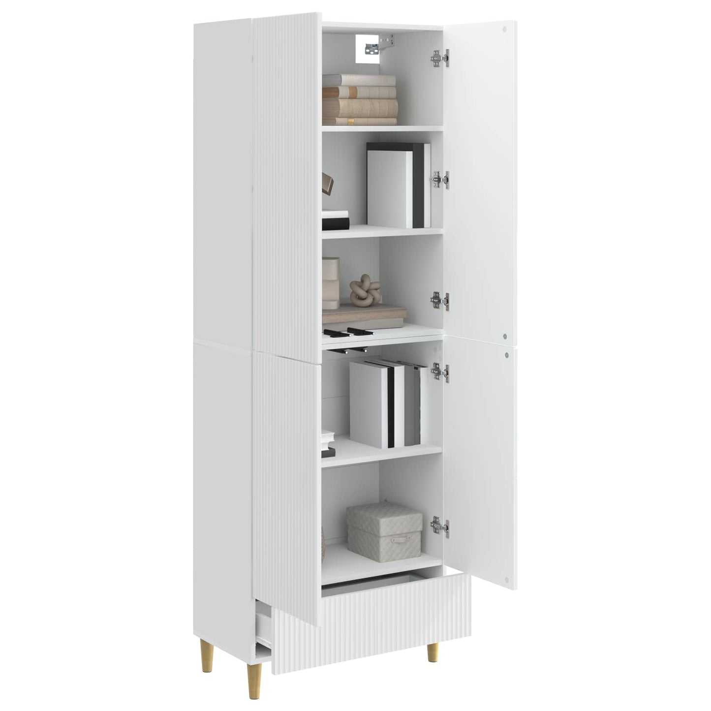 vidaXL Cabinet Set 2 pcs High Gloss White Engineered Wood
