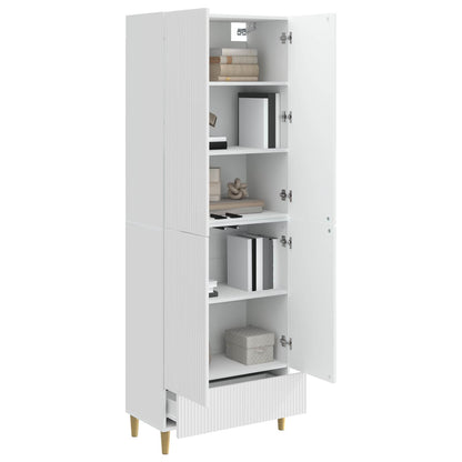 vidaXL Cabinet Set 2 pcs High Gloss White Engineered Wood
