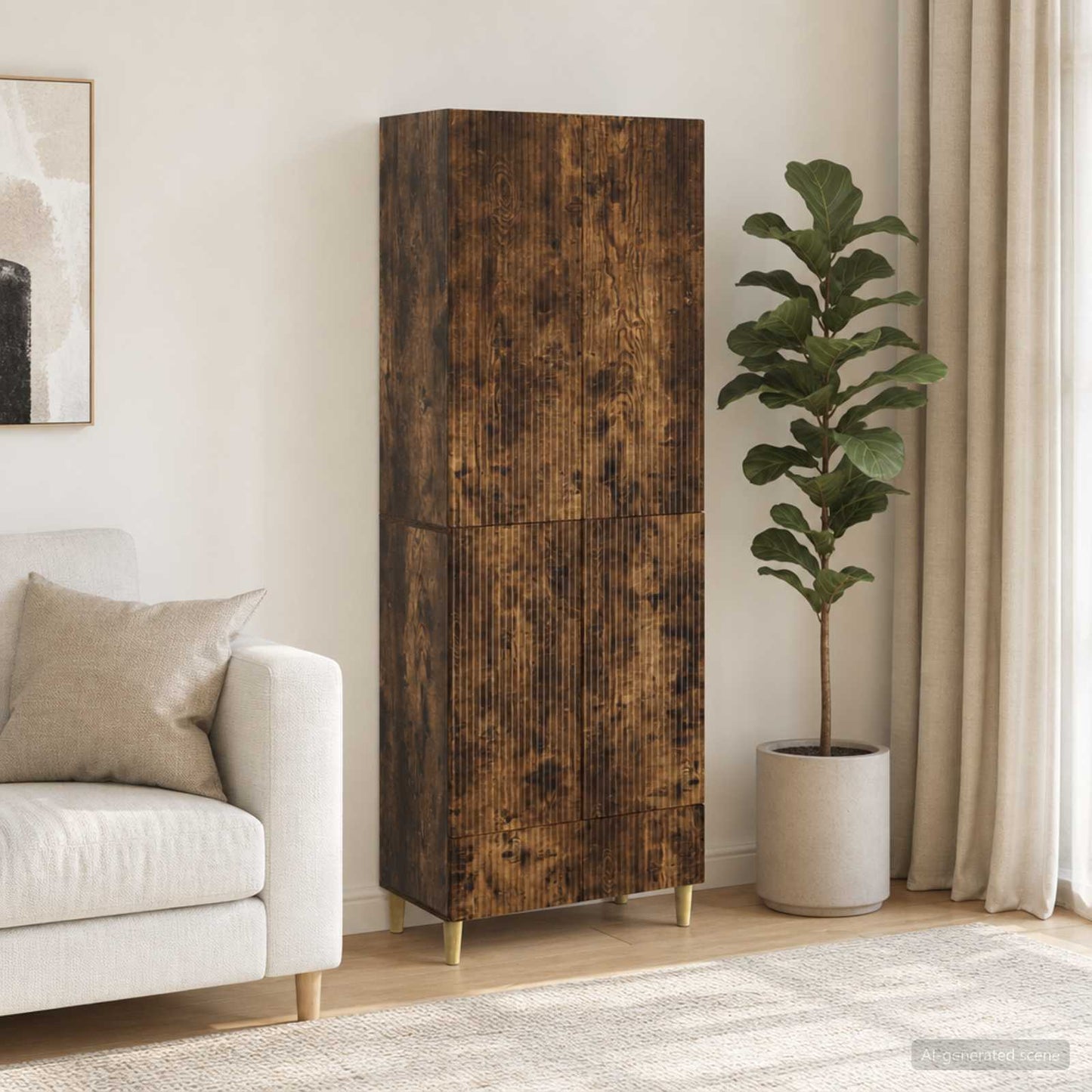 vidaXL Cabinet Set 2 pcs Smoked Oak Engineered Wood