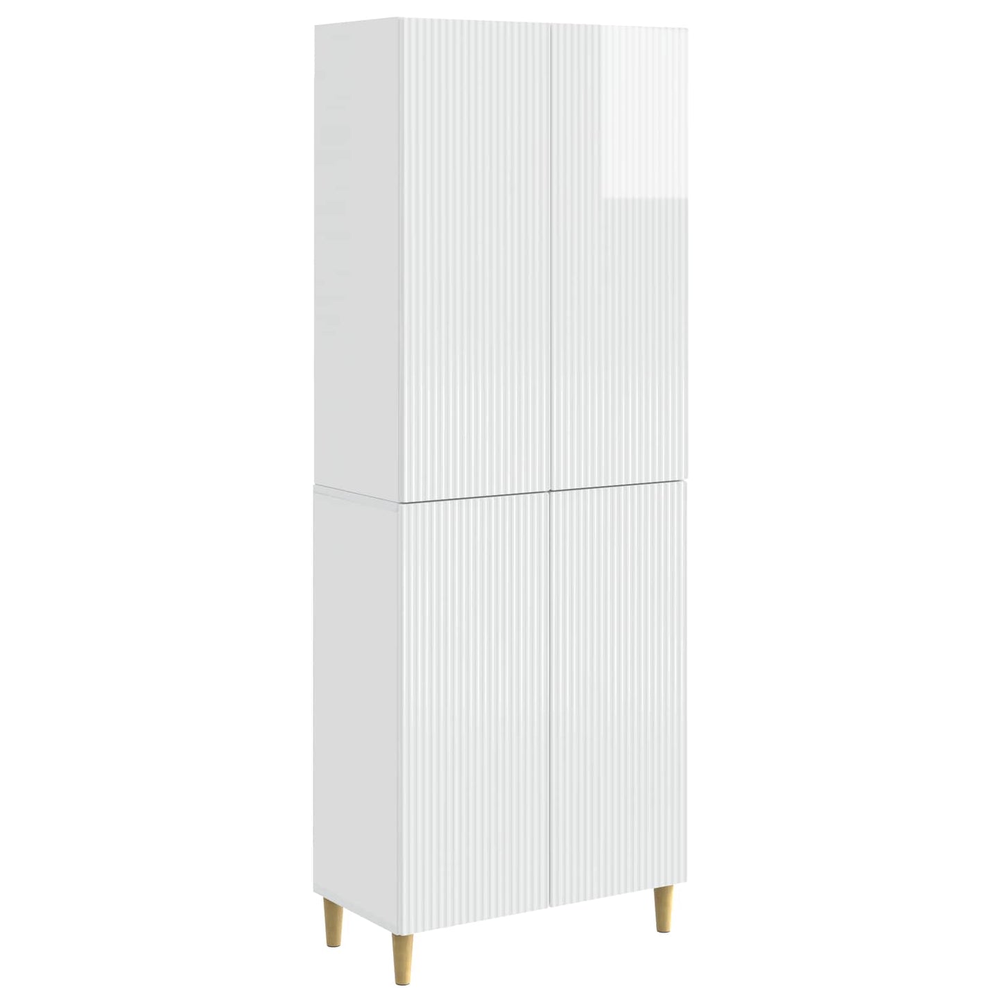 vidaXL Cabinet Set 2 pcs High Gloss White Engineered Wood
